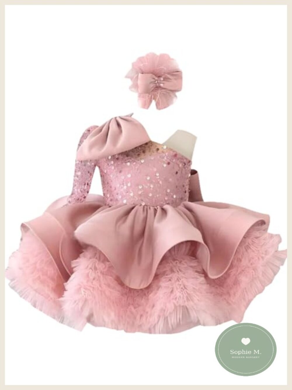 Toddler Girls Sequin Pageant Dress Puffy Flower Girl Birthday Party Formal